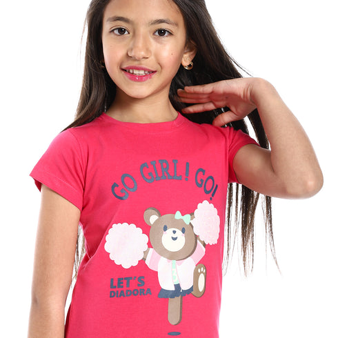 Diadora Girls Cotton Printed T-Shirt